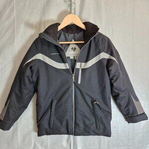 Obermeyer V6621 Black/Grey Boys' Fleet Hooded Ski Jacket Size M/10-12